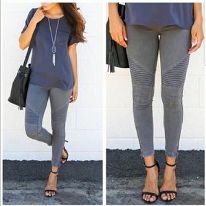 Dark grey moto jeggings